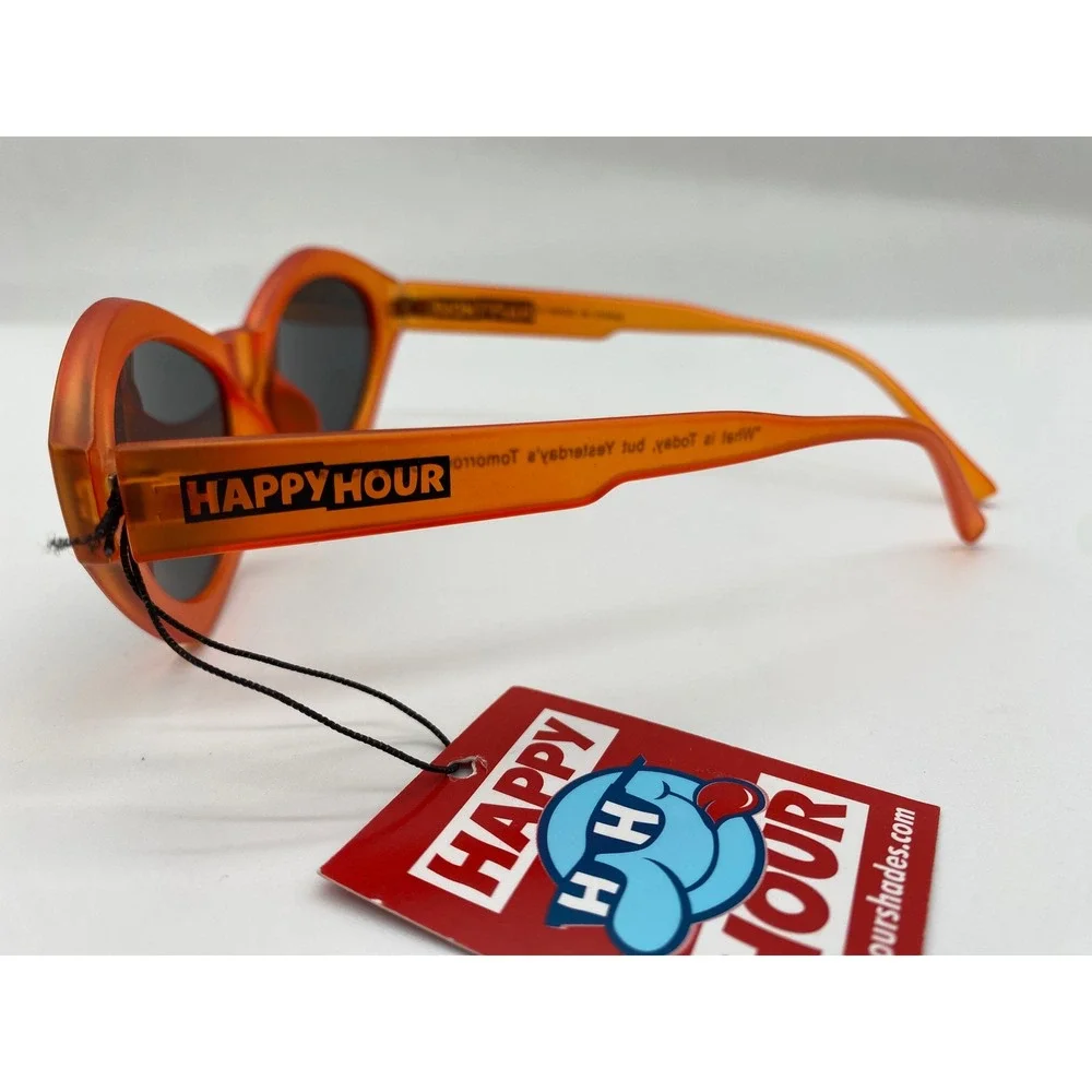 Happy Hour Shades Sunglasses Translucent Orange Cat Eye UV400 Streetwear New